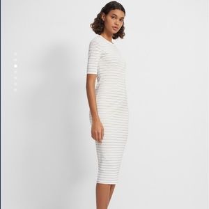 NWT Ribbed Midi Dress in Striped Stretch Knit